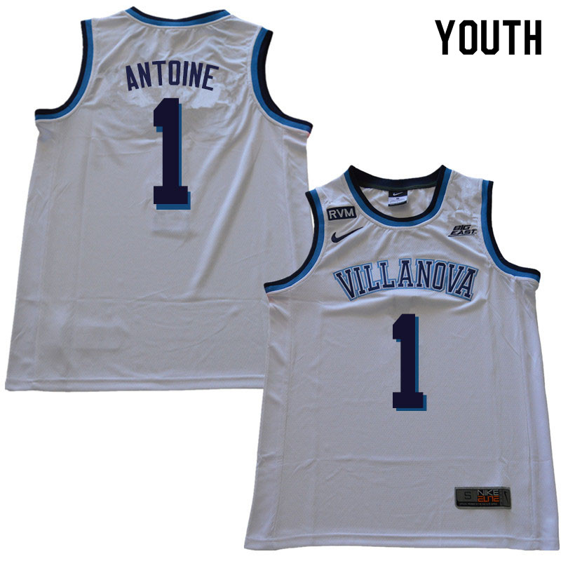 2019 Youth #1 Bryan Antoine Villanova Wildcats College Basketball Jerseys Sale-White